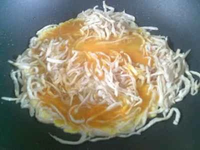 千切り大根と卵の炒め物の作り方：8