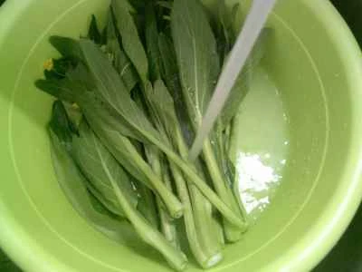 卵餃子、チンゲン菜、サツマイモ麺の作り方：3