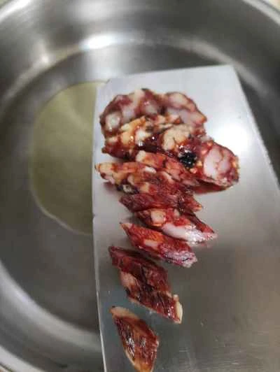 ナス、オクラ、玉ねぎの炒め物の作り方：5