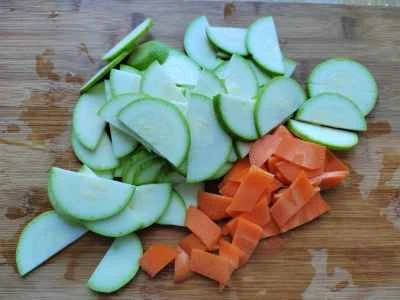 ズッキーニとそら豆の薄切り肉炒めの作り方：4