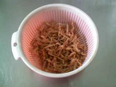 緑豆の芽と千切りの辛子漬けを作る手順：3