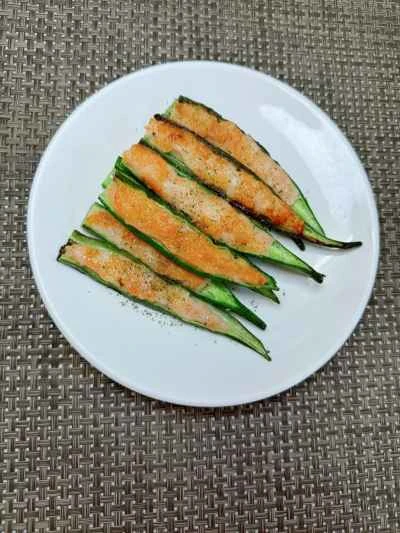 エビペースト入りオクラ詰めの作り方：9