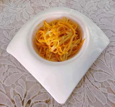 バナナとズッキーニの細切り炒め レシピ手順：5