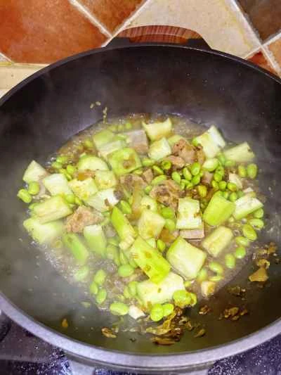 枝豆入り煮ヘチマの作り方：5