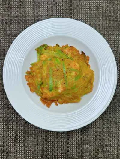 ヘチマとエビのパンケーキの作り方：11