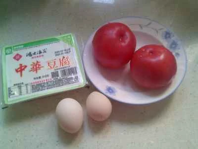 ゆで卵、トマト、豆腐の作り方：1