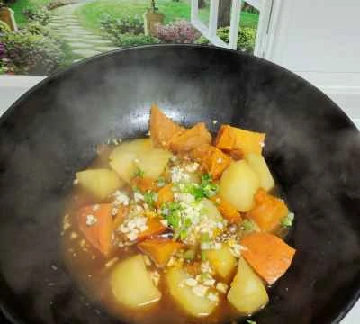 ジャガイモと赤カボチャの煮込みの作り方：4