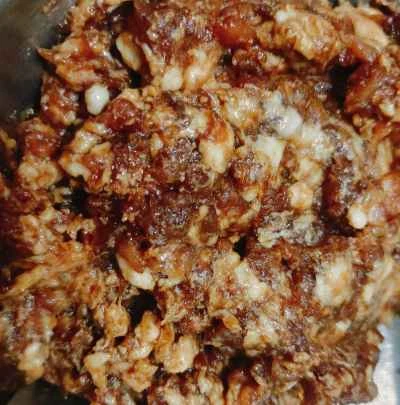 ひき肉と豆腐のパフを作る手順：2