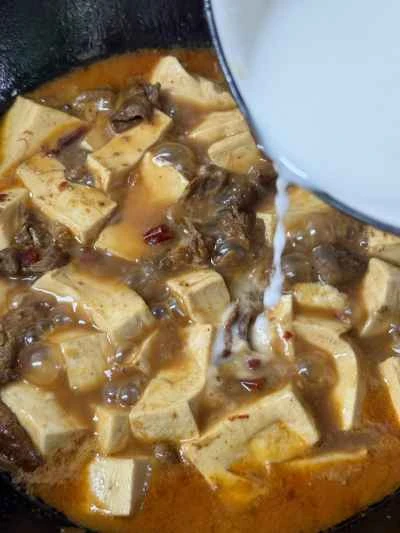 牛肉入り麻婆豆腐のレシピ手順：11