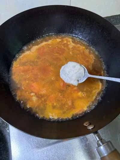 トマト、卵、エビペーストのレシピ手順：9