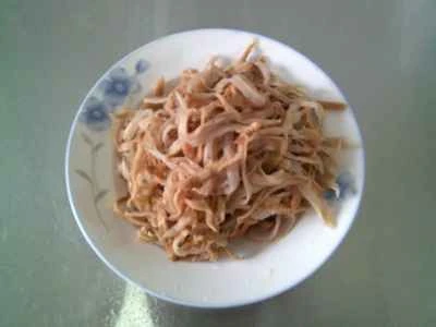 ピーマン、干し豆腐、千切り高菜の漬物の炒め物を作る手順：4