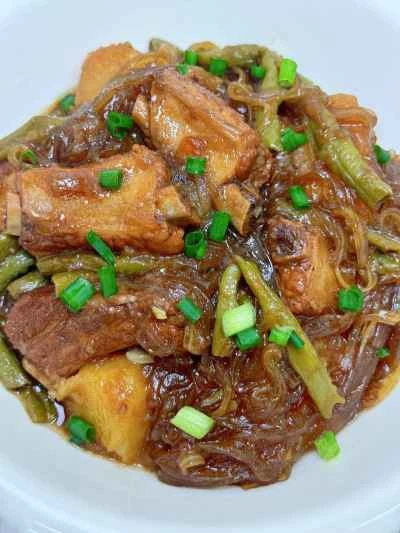 豚バラ肉、ジャガイモ、インゲン、春雨の煮込みの作り方：19