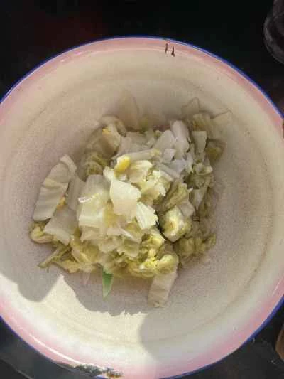 キャベツの酢漬け、千切りジャガイモ、豆腐の作り方：1