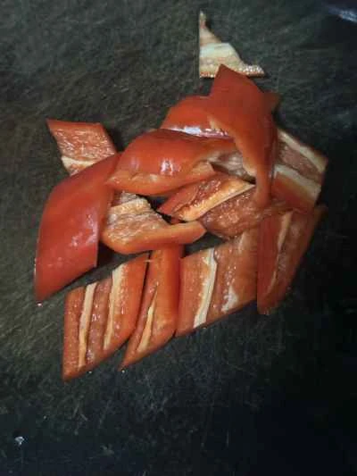 ピーマンと豚モツの炒め物の作り方：2