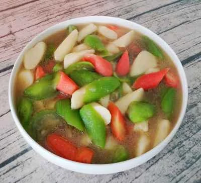 ヤムイモとニンジンの煮込みヘチマの作り方:5