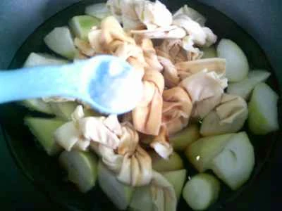 豆腐皮結びと夜咲き花の作り方：7