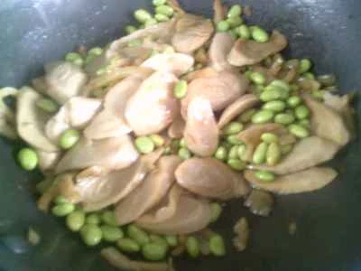 からし菜と枝豆の漬物とグルテン炒めの作り方：10