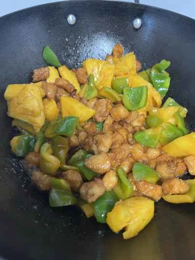 低脂肪バージョンのパイナップル入り酢豚（鶏の胸肉、揚げない）の作り方：11