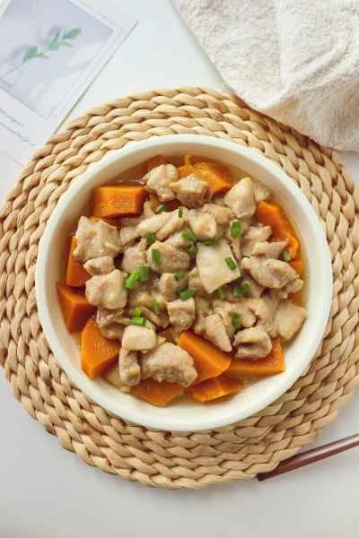 かぼちゃ入り蒸し鶏もも肉