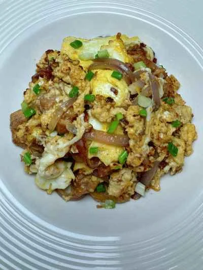 鶏もも肉のスクランブルエッグのレシピ