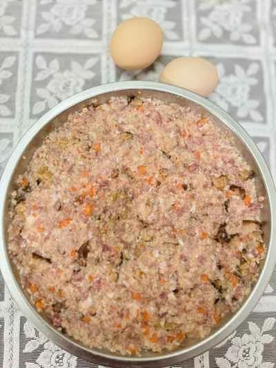 レンコン蒸し肉パティのレシピ手順：4