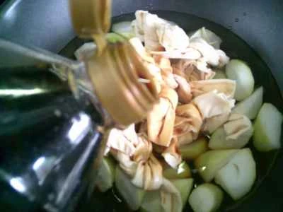 豆腐皮結びと夜咲き花の作り方：6