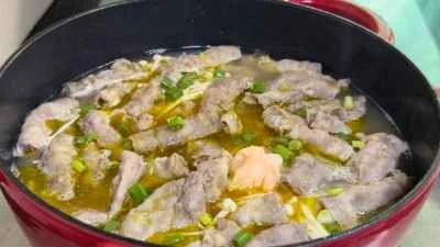 牛肉とエビのペーストを使った酸っぱいスープの作り方：12