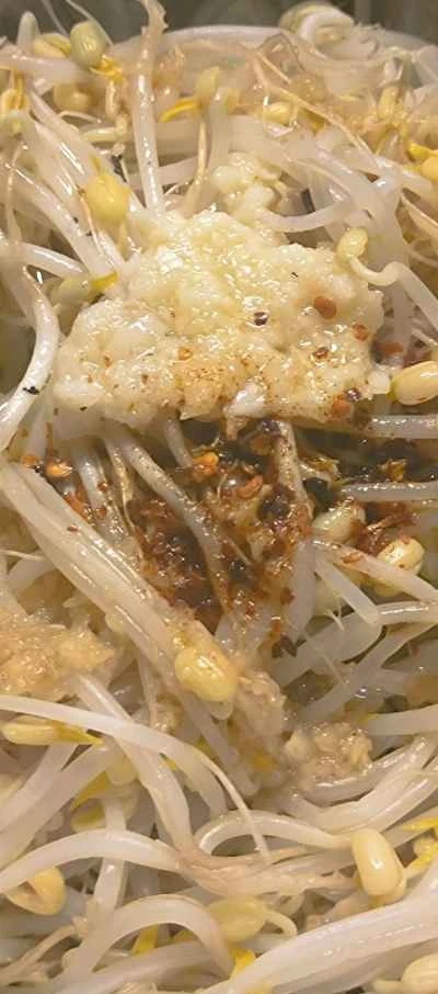 熱油で緑豆もやしを作る手順：4