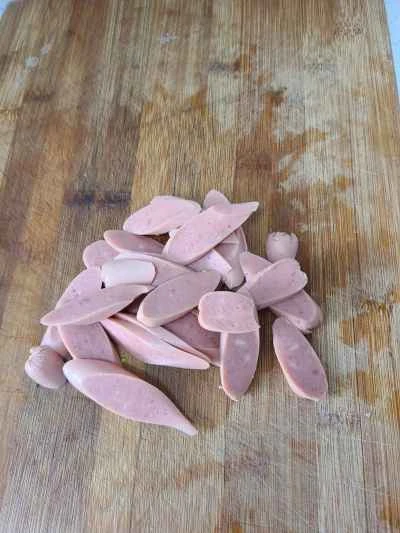 菜種とハムの炒め物の作り方：3