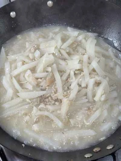 エビ、ひき肉、大根の作り方：12