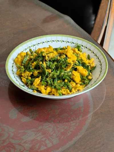 ホウキバナ卵炒めの作り方：6