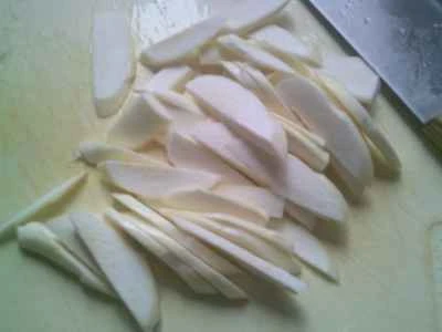 黒キクラゲ、水タケノコ、インゲンの炒め物の作り方：5