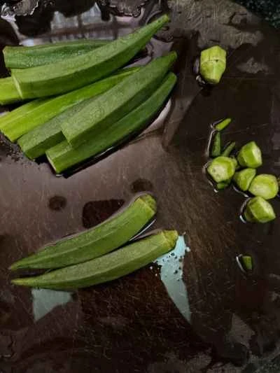 エビペースト入りオクラ詰めの作り方：2