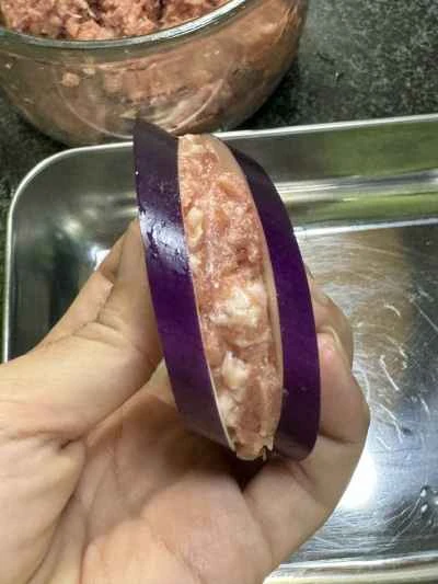 ナスの詰め物を作る手順：4