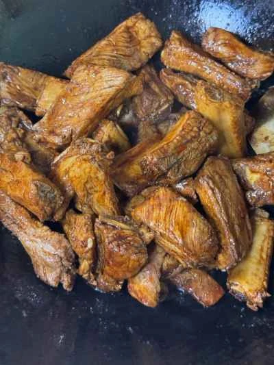 豚バラ肉、ジャガイモ、インゲン、春雨の煮込みの作り方：9