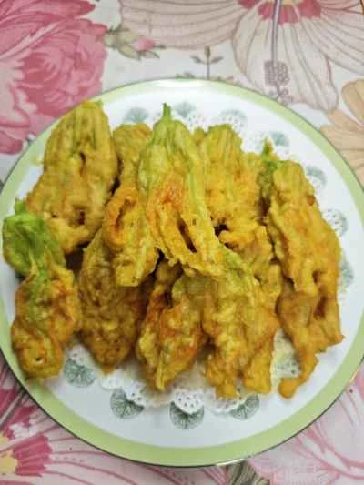 揚げカボチャの花の作り方：3