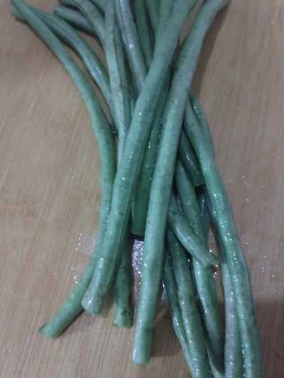 ひき肉入りインゲンの煮込みの作り方：1