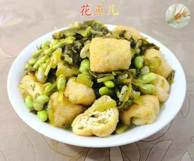 塩漬け野菜と枝豆入り豆腐の煮込みレシピ