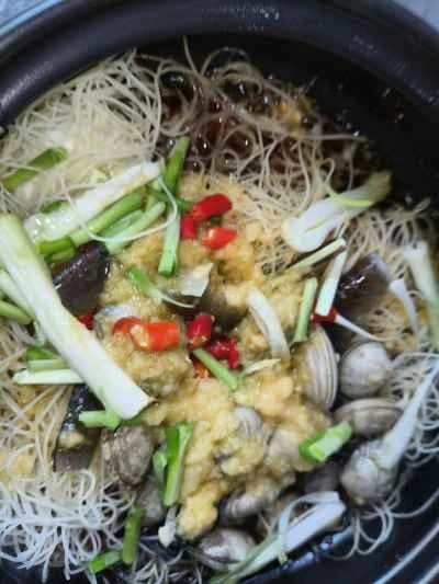 ガーリック春雨とエビとアサリのキャセロールの作り方：8