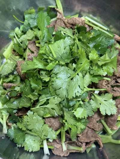 マスタードグリーンの塩漬けを使った牛肉サラダの作り方：11