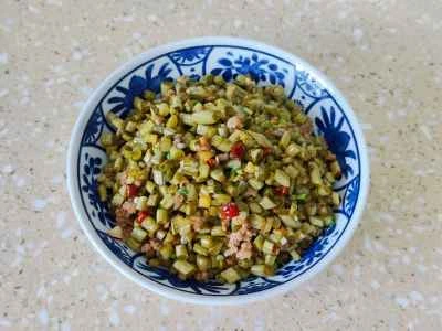 ひき肉とインゲンの漬物を作る手順：11