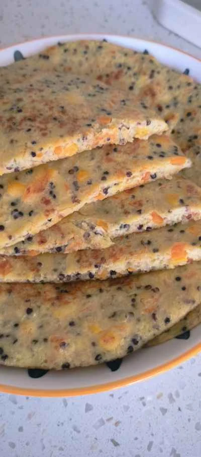 キヌアと卵のパンケーキのレシピ