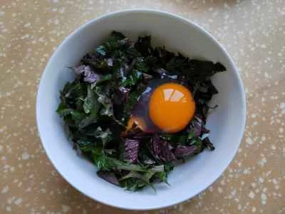 シソオムレツの作り方：3