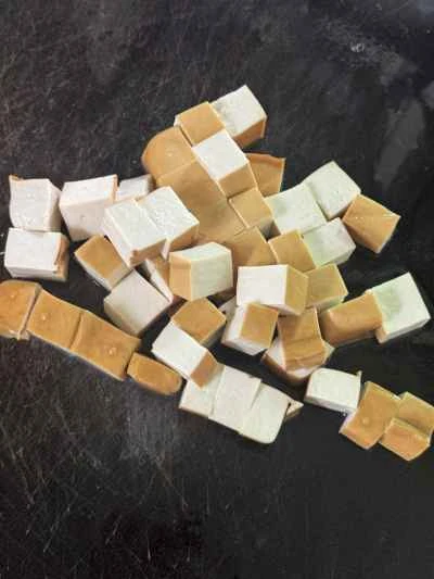 ニンニクの芽、乾燥豆腐、ひき肉の炒め物の作り方：4