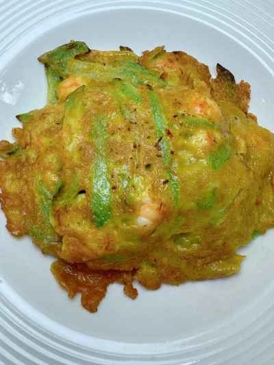 ヘチマとエビのパンケーキのレシピ