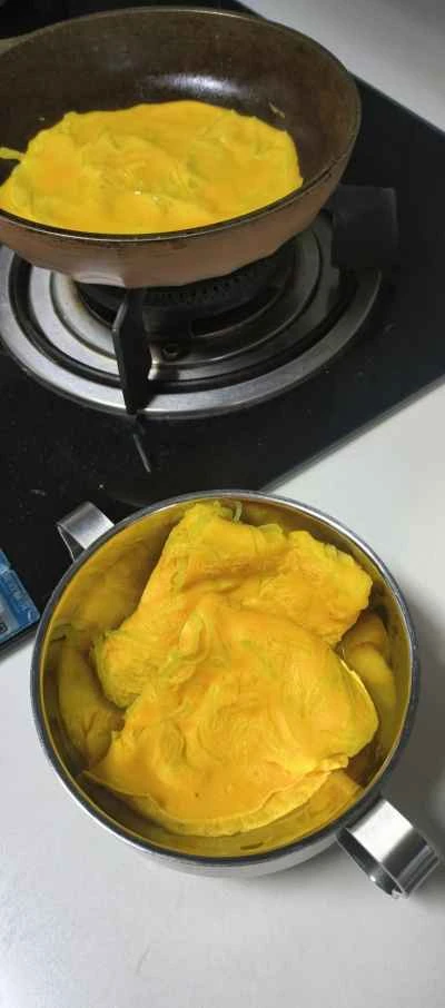 レタスと卵のパンケーキの作り方：6