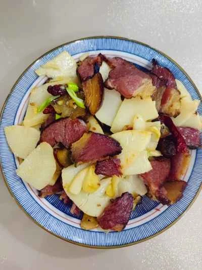 冬筍と豚肉の塩漬け炒めの作り方：7