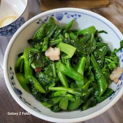 干しカレイとケールの炒め物のレシピ