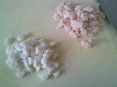 ロブスター風味のボール、タラソーセージ、スクランブルエッグの作り方：3