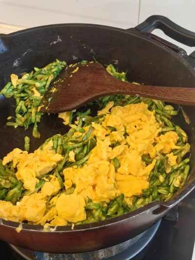 ホウキバナ卵炒めの作り方：5